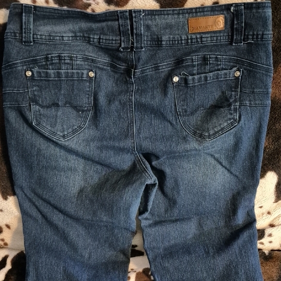 Diamante Dark Wash Cropped Jeans - Picture 6 of 11